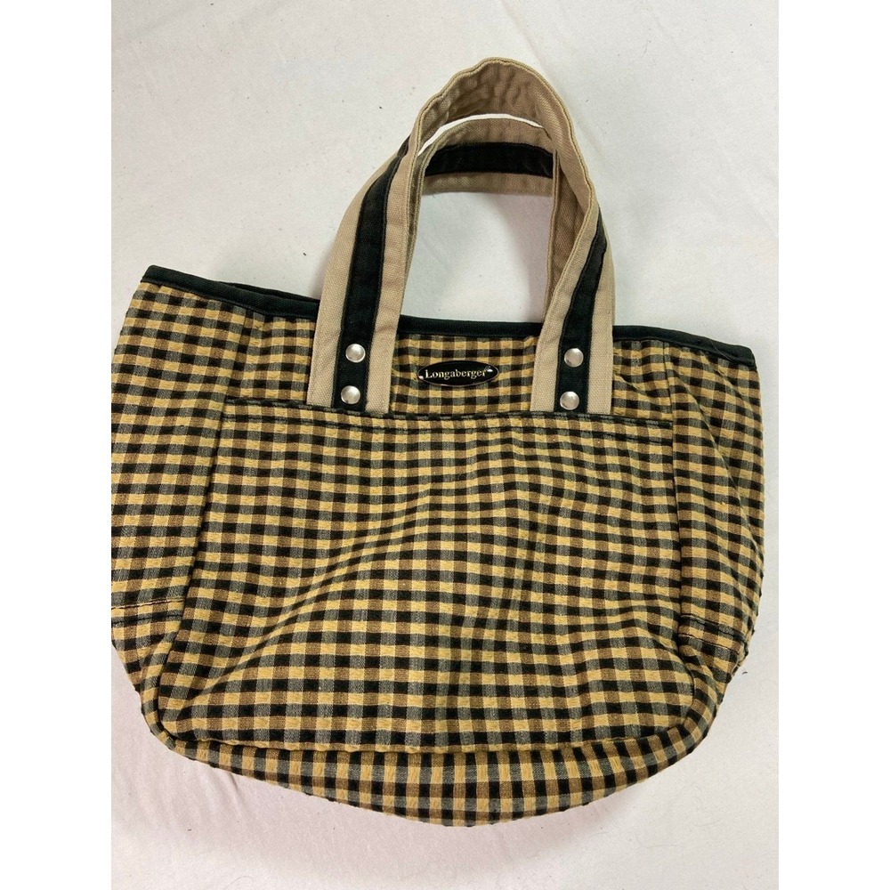 Longaberger Checkered Tote‎ Bag Magnetic Closure Small Handbag